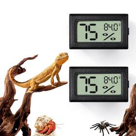 -104-r 2 Pcs Rectangle Reptile Thermometer And Humidity Gauge For Bearded Dragon Access