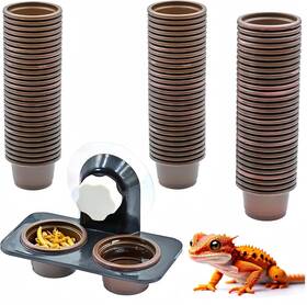 0038 744110990713 Mrtioo Enhanced Crested Gecko Feeding Ledge Reptile Amphibian Food Bowls And W