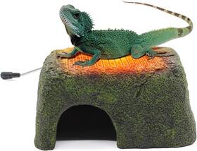 10101 Reptile Heating Hide Cave Gecko Hiding Place Decor Rock With Heated