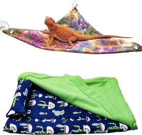 1998 313092079091 Bearded Dragon Tank Accessories Reptile Bedding Hammock Soft Fabric Warm