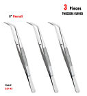 317-a New Mark Pcs Tweezers Curved Reptile Snake Herp Feeding Stainless