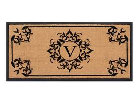A1hc A1 Home Collections 783586989753 Floral Natural Coir And Rubber Monogrammed Door Mat Durable Ent... Fast Ship
