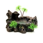 A17112700ux1590 Uxcell Black Resin Lifelike Tree Trunk Design Food Water Bowl
