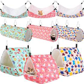 Smo-abbylike-2003 Abbylike 9-piece Small Pet Accessories Set Ferret Hammocks Rat Tunnels Tttttttttttt