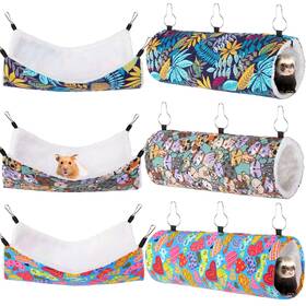 Smo-abbylike-2006 Abbylike 6-piece Small Pet Hammock And Tunnel Set Guinea Pig Ferret Hamster Accessories