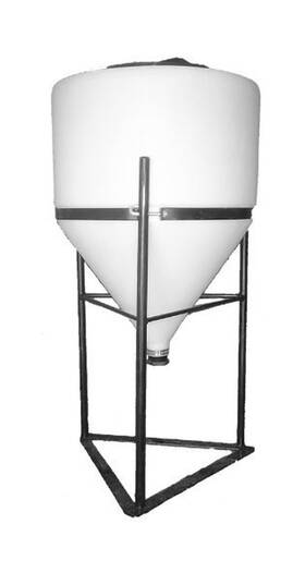 Ct15 Ace Roto 15 Gallon Full Drain Cone Bottom Inductor Tank With Steel Stand