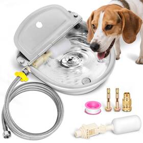 Waterbowl01 Ademon 785034639302 Automatic Animal Drinking Water Bowl With Drain Hole And Float Valve 71 Inch Exten