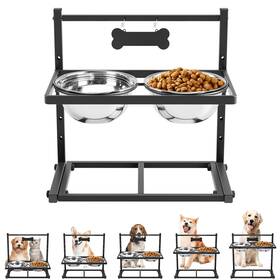 Dda000-x Adengl Elevated Dog Bowls For Dogs Raised Bowl Stand With Two 1700ml Stainless S