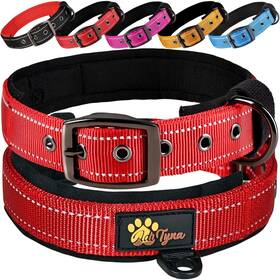 Adityna 609004997271 Ultra Comfortable Soft Neoprene Padded Dog Collar For Large Dogs Red