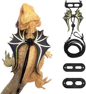 Adoggygo 313055229204 Bearded Dragon Lizard Leash Harness - 3 Size Pack Dinosaur Wing