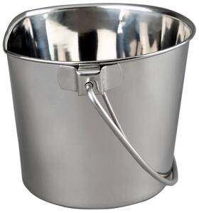Advance Pet Products 742853020551 9 Quart Heavy Duty Stainless Steel Flat Side Bucket Durable Food And Water Pa