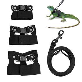 Bd001ab Aeloer Bearded Dragon Harness And Leash Set 3 Size Adjustable Soft Leather Reptile