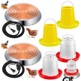 Que-afarnook-0219 Afarnook 6 Pcs All-in-one Chick Brooder Kit With 48w Chicken Water Heated For Winter C