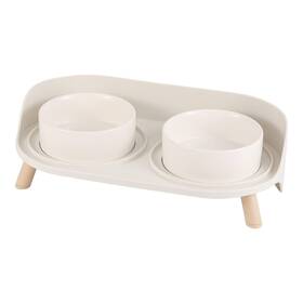 Sk0682-b Ahx Raised Cat Food And Water Bowl Set - Elevated Ceramic Dishes With Non-slip St
