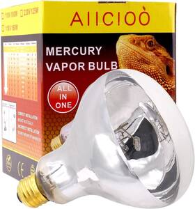 Aiicioo 445043617601 Uvb Reptile Light 160w - Bulb For Mercucry Vapor