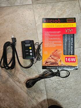 B07wc83sqz Aiicioo Under Tank Heater Reptile Heating Pad With Temperature Control Thermostat 8x12