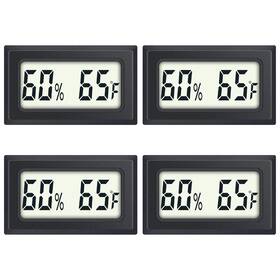 Aiktryee 605660954405 Reptile Thermometer 4-pack Mini Digital Humidity Temperature Meters Gauge Ind