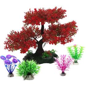 Bl-0078 Alfyng Aquarium Tree Trunk Large Plants Decorations 5pcs Simulation Resin Cherry Bl