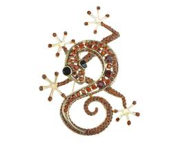 B1188fba Alilang Red Ruby Crystal Rhinestone Golden Tone Gecko Lizard Reptile Animal P