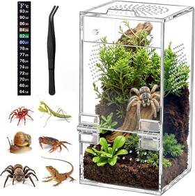 Sa908 All Living Things Clear Acrylic Jumping Spider Enclosure - 3.5x3.5x7 Vertical Terrarium