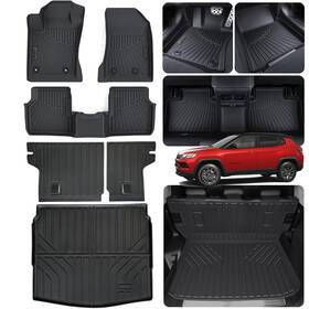 Al-17-24compass-abk Altravos Floor Liners And Cargo Backrest Mat For 2017-2024 2025 Jeep Compass Tp
