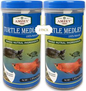 Amzey 810032071271 2 Pack Aquatic Turtle Food Vitamin Enriched Medley Treats Of Freeze Dried