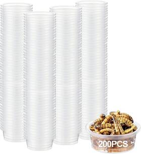 Anckne 445032884878 200 Pcs 0.5oz Crested Gecko Food And Water Feeding Cups Reptile Feeder Bowls
