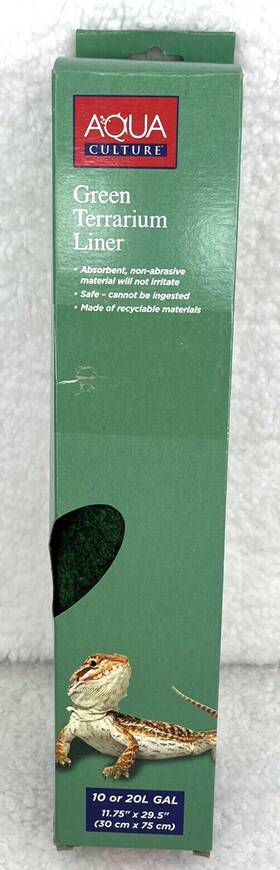 100543146 Aqua Culture Reptile Green Terrarium Liner Cage Mat 10 Or 20 L Gal. Non-abrasive
