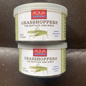 Aqua Culture 091197400605 Grasshoppers 1.2-ounce Can 2 Pack For Reptiles And Birds