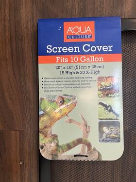2427a Aqua Culture Terrarium Screen Cover 20in X 10 Inch Covers 20 Gal Tank. Reptile/small Pet Home