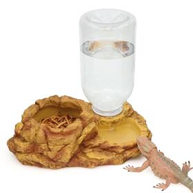 Aqua Kt 414773588948 Reptile Escape Free Mealworm Feeding Bowl And Water Storage Feeder 2 In 1 Re