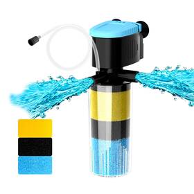 Qt088 Aquamiracle 130gph Internal Aquarium Filter 3-stage Fish Tank With Du