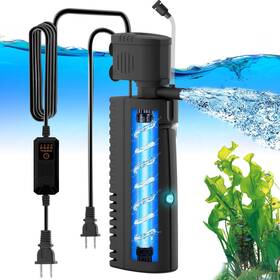Qv-188 Aquamiracle Aquarium Filter With U - V Light And Pre-filter Sponge Fish Tank F