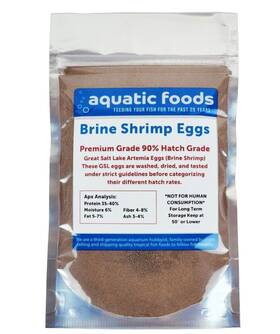 Aquatic Foods Inc. 840436735509 Brine Shrimp Eggs Premium Grade 90% Hatch Rate Great Salt