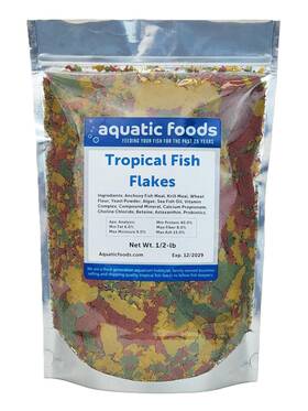 Aquatic Foods Inc. 840436741647 Premium Community Tropical Fish Flakes. All-around Flakes