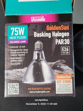 Arcadia 844046089830 Goldensun Basking Halogen Par30 E26 75w 110 V - 130v Heat Flood 2300k