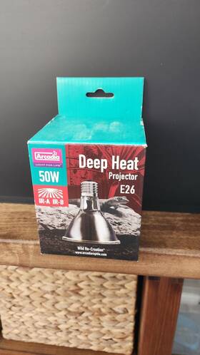 Rarhp50 Arcadia Deep Heat Projector E26 50w Infrared Bulb A And B Long Life Warm Reptile
