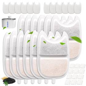 Ff01 Artiaims 12 Pack Cat Water Fountain Filters With Pre-filter Sponges Set For Wi