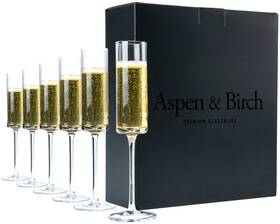 8541917995 Aspen & Birch And - Modern Champagne Flutes Set Of 6 Glasses Mimosa