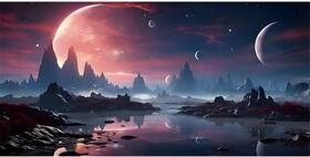 Awert 744759840530 36x18 Inches Cosmic Reptile Habitat Background Parallel Space Fish Tank