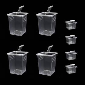 Clear001 Awxzom 8 Pack Small Reptile Breeding Box 4 High Spider Terrarium Arboreal