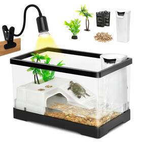 Elairetankbl-02 Azv Small Turtle Tank Kit All In One Indoor Pc Aquarium Red Eared Slider Aquatic Elairetankbl-02 Azv Small Turtle Tank Kit All In One Indoor Pc Aquarium Red Eared Slider Aquatic