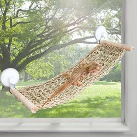 Badwalt 765954819428 Flidrunest 21.6 X 7.8 In Seagrass Bearded Dragon Hammock For Window Large Li