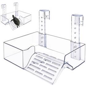 Ggzj-01 Barbarous Growth Hanging Turtle Basking Platform Acrylic Reptile Adjustable Floating Dock