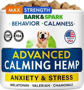Bark&spark Bs81-24354 Bark&spark Calming Chews For Dogs Hemp Melatonin Anxiety Relief Treats
