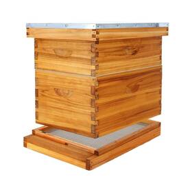 Beeknows 447096148225 8 Frame Beehive Kit With Screened Bottom Board Dipped In 100% Beeswax Bee Hiv
