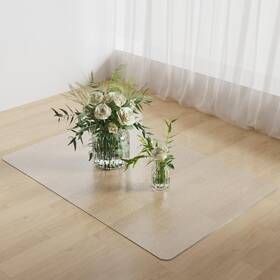 Bc-qud-a100 Bellecosy 3ft Frosted Clear Waterproof Area Mat For Hard Floor No Scratches Plasti