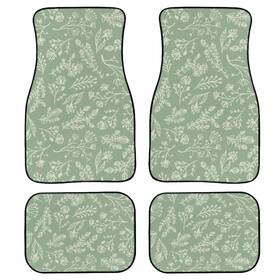 Yiddingbaomat07 Benxinya Car-benxinya Botanical Plant Car Mats 4 Pcs Random Placed Herbs Flowers Leaves And Grass O