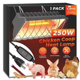 Wt-hkx-20 Besly Heat Lamp For Chicken Coop 250w Waterproof Heater Indoor And
