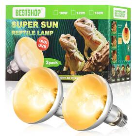 Bsli009-2n Bestshop Heat Lamp Bulbs 160 Watt Reptile Bulb Full Spectrum Uva Uvb Light